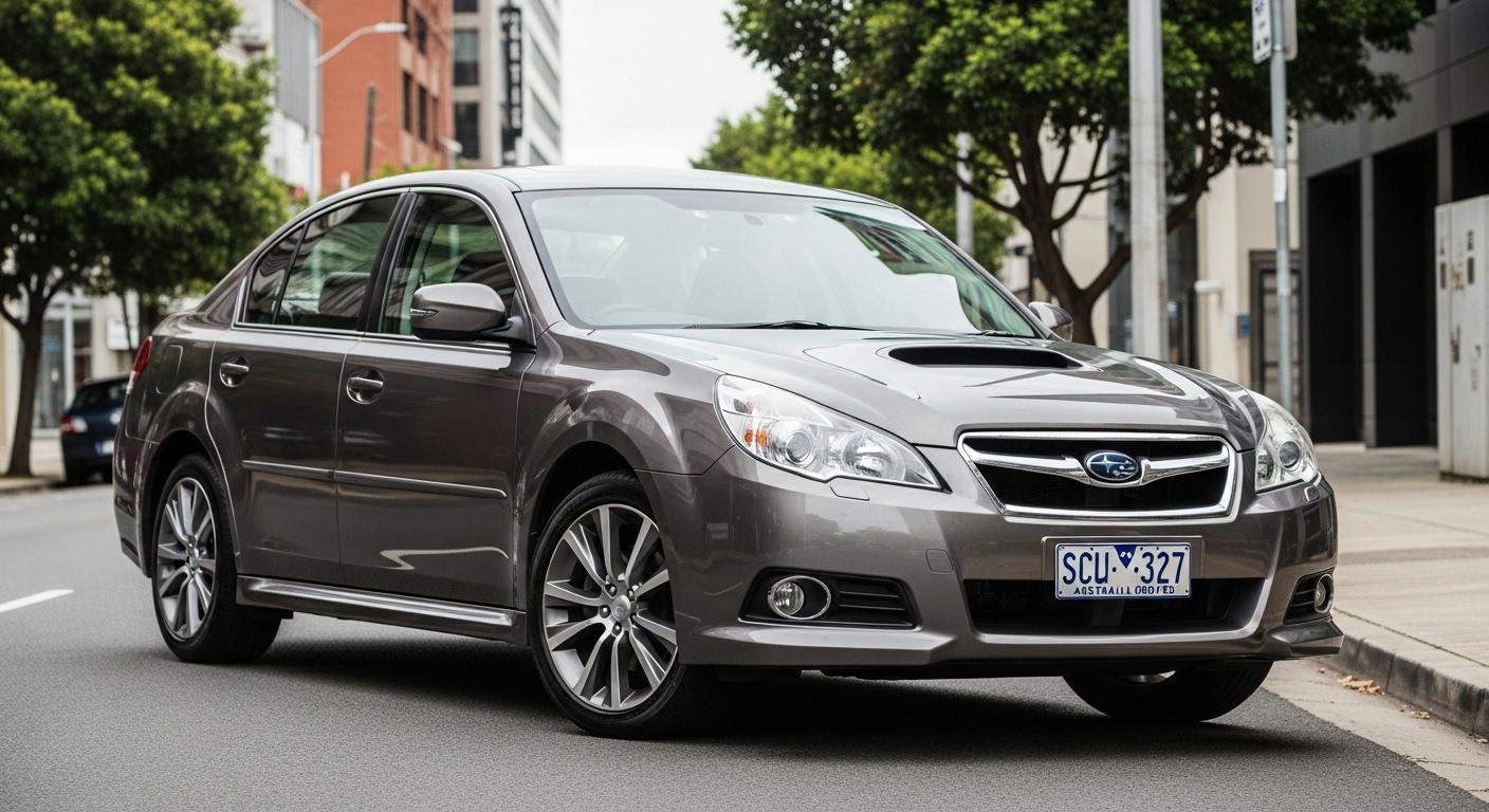 2012 Subaru Legacy BRG 2.0GT wagon, three-quarter front view showing Japan-only sports wagon profile