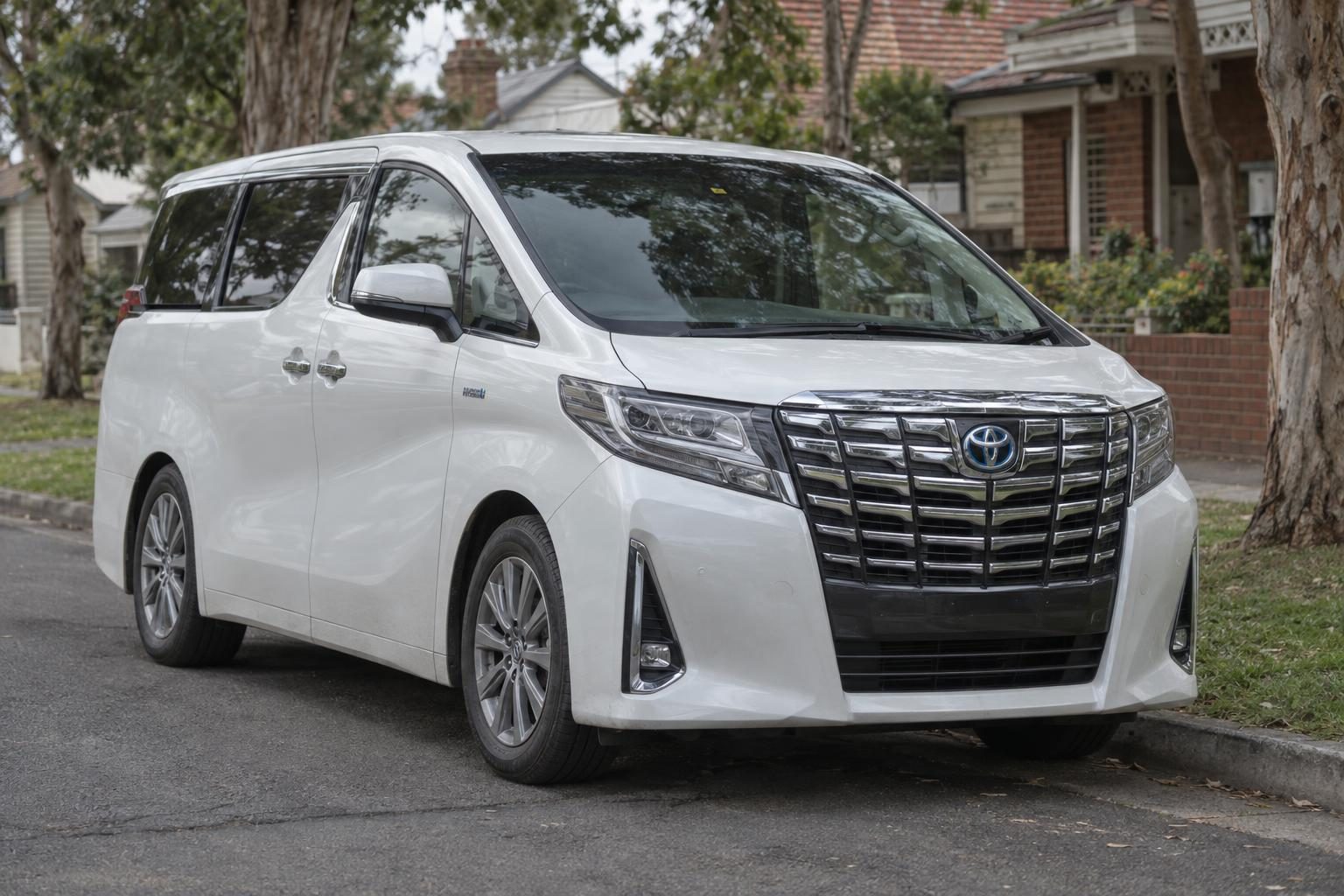 Toyota Alphard AYH30 hybrid; the eight-seat hybrid is the X grade with a second-row bench