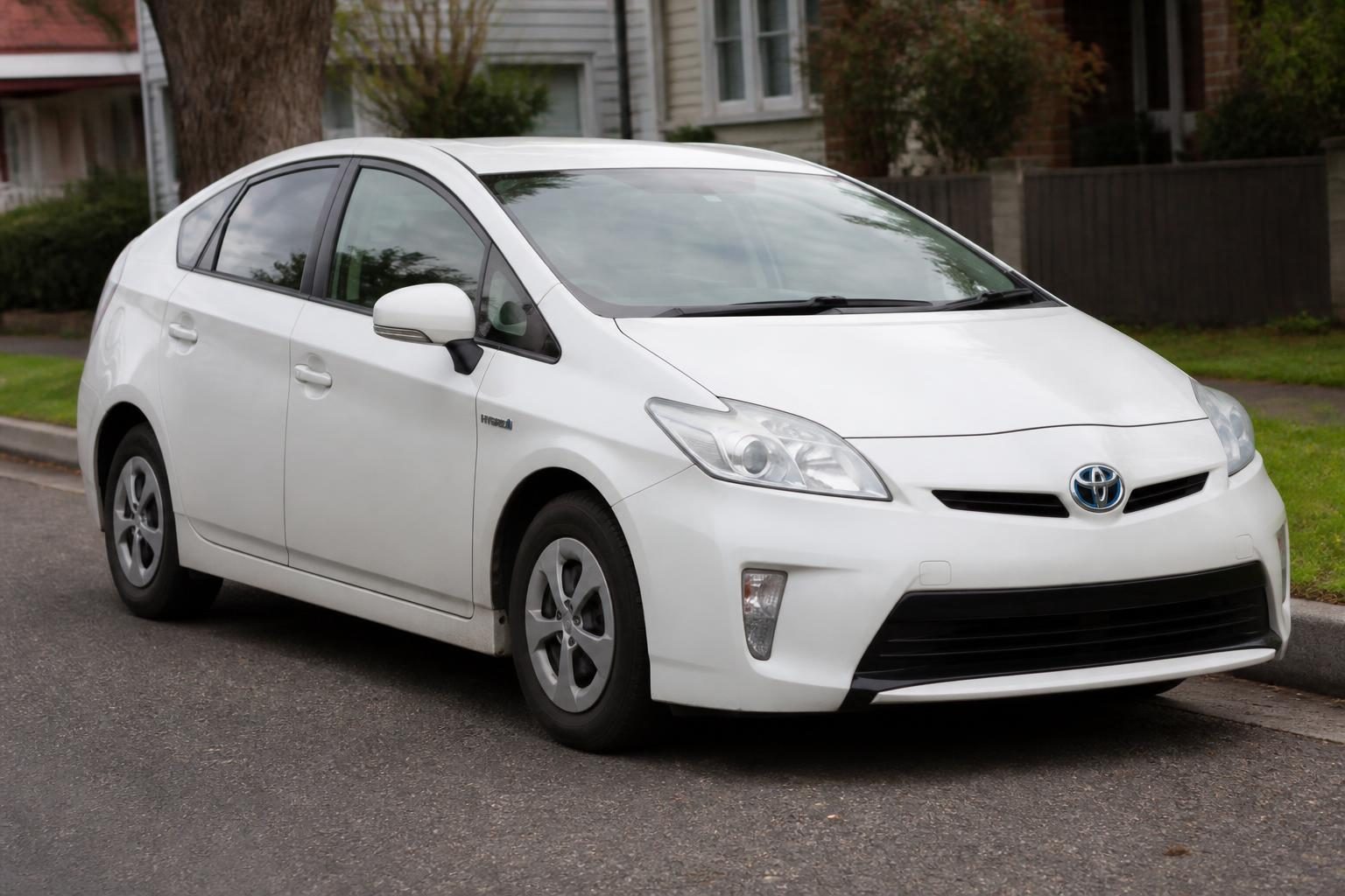 2016 Toyota Prius ZVW30 hatch in silver-grey, parked on an Australian street
