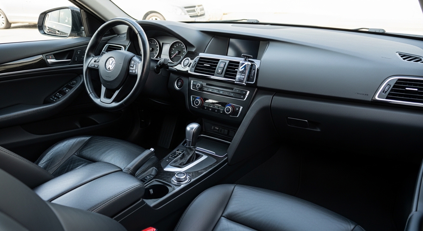 Clean car interior showing well-maintained seats and dashboard, equivalent to Grade A or B interior condition