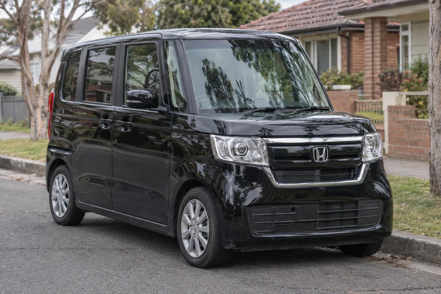 2020 Honda N-Box Custom G L JF3 with Honda Sensing at 17,220 km, finished in black